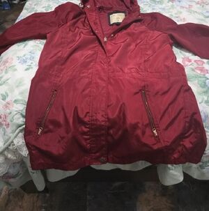 Ci Sono Women's Hooded Utility Jacket - Burgundy Red